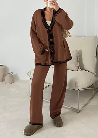Women 2 Piece Knit Lounge Matching Set