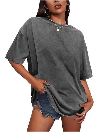 ⏰Hot Sale-Women's Vintage Baggy Grunge Wash Cotton Tees