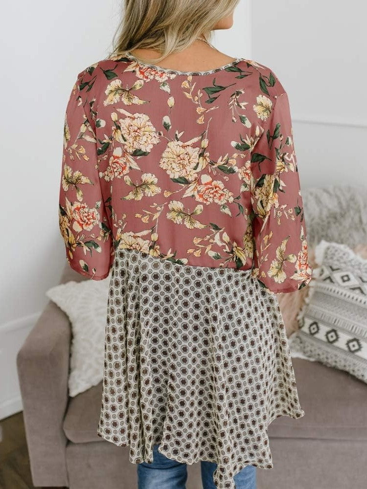 ⏰Hot Sale-Women's Floral Kimono Ruffle Sleeve Tie Cardigans Flowy Boho Loose Cover Ups