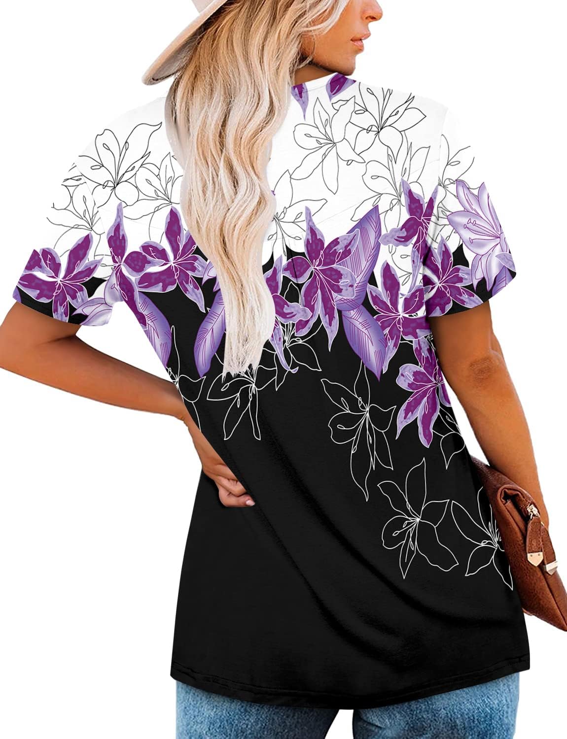 ⏰Hot Sale-Women's Summer Printed Pleated Crew Neck Tee