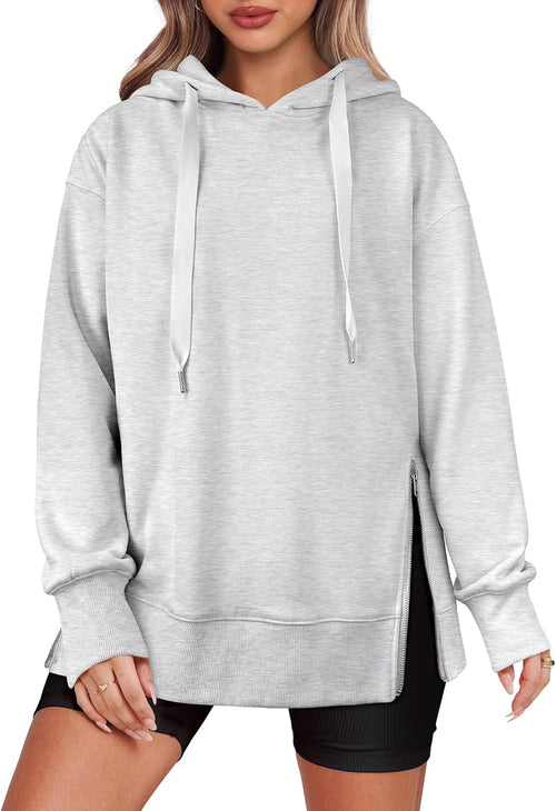Women's Oversized Side Zip Pullover Hoodie