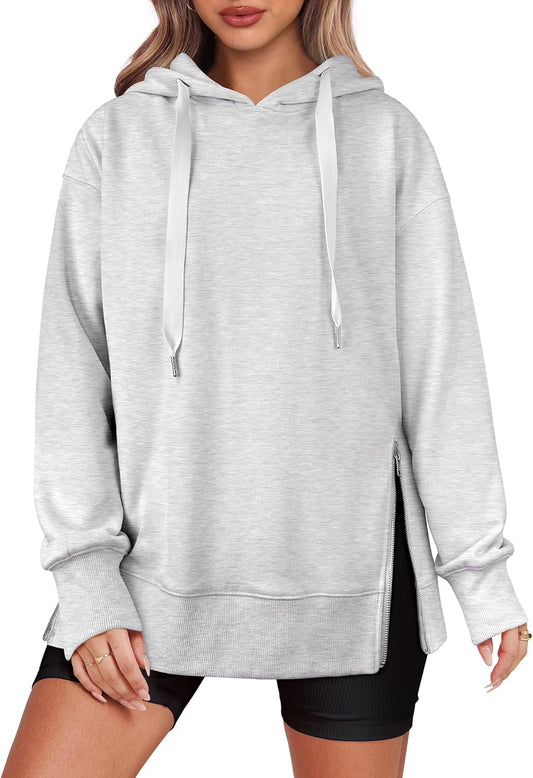 Women's Oversized Side Zip Pullover Hoodie