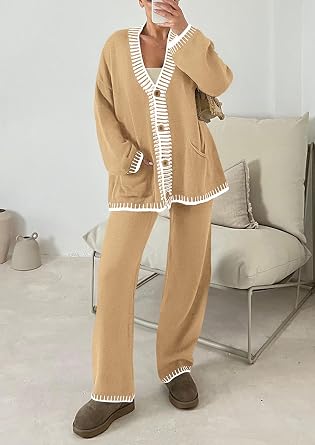 Women 2 Piece Knit Lounge Matching Set