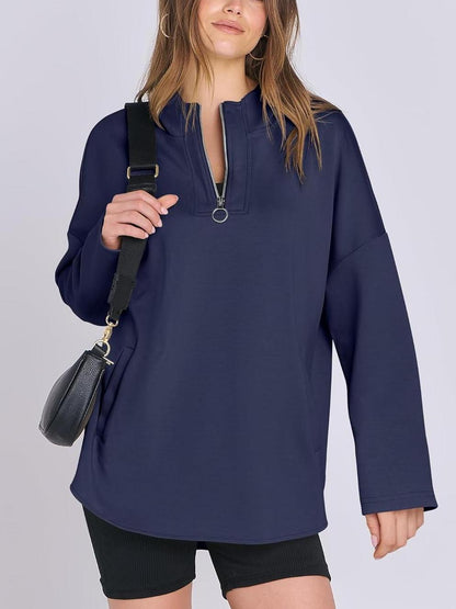 ✨Women's Oversized Quarter Zip Tunic Hoodie (Buy 2 Free Shipping)