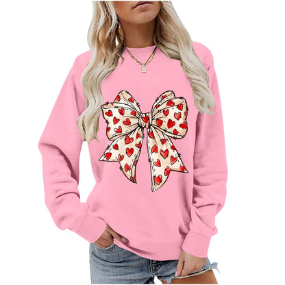 Valentines Day Heart Bow Sweatshirt