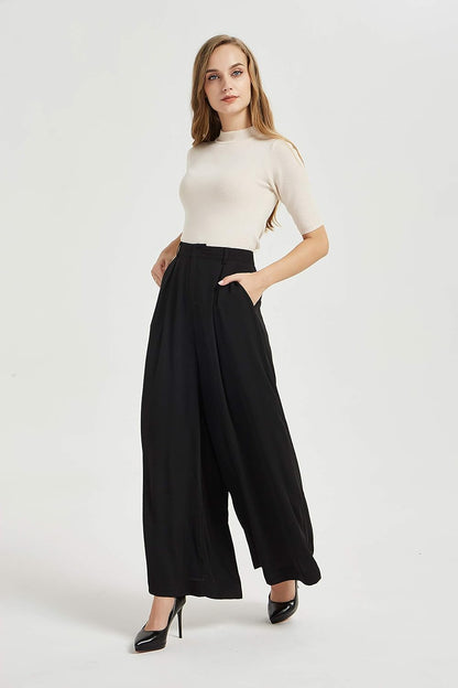 Women High Waist Casual Wide Leg Long Palazzo Pants Trousers (⏰ 30% OFF TODAY)