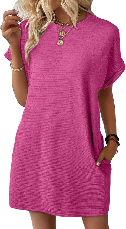 ⏰Hot Sale-Women's Lightweight Summer Short Sleeve Dress with Pockets