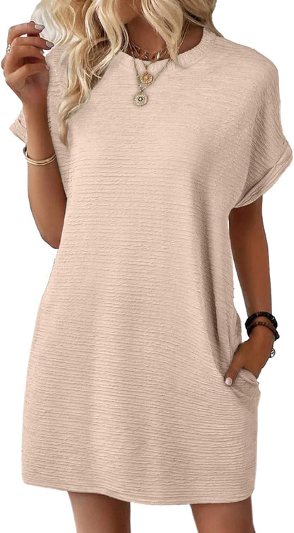 ✨Women's Lightweight Summer Short Sleeve Dress with Pockets