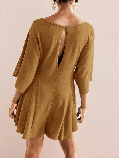 ⏰Hot Sale-Women's Short Sleeve Loose Ruffled Short Romper Dress with Pocket