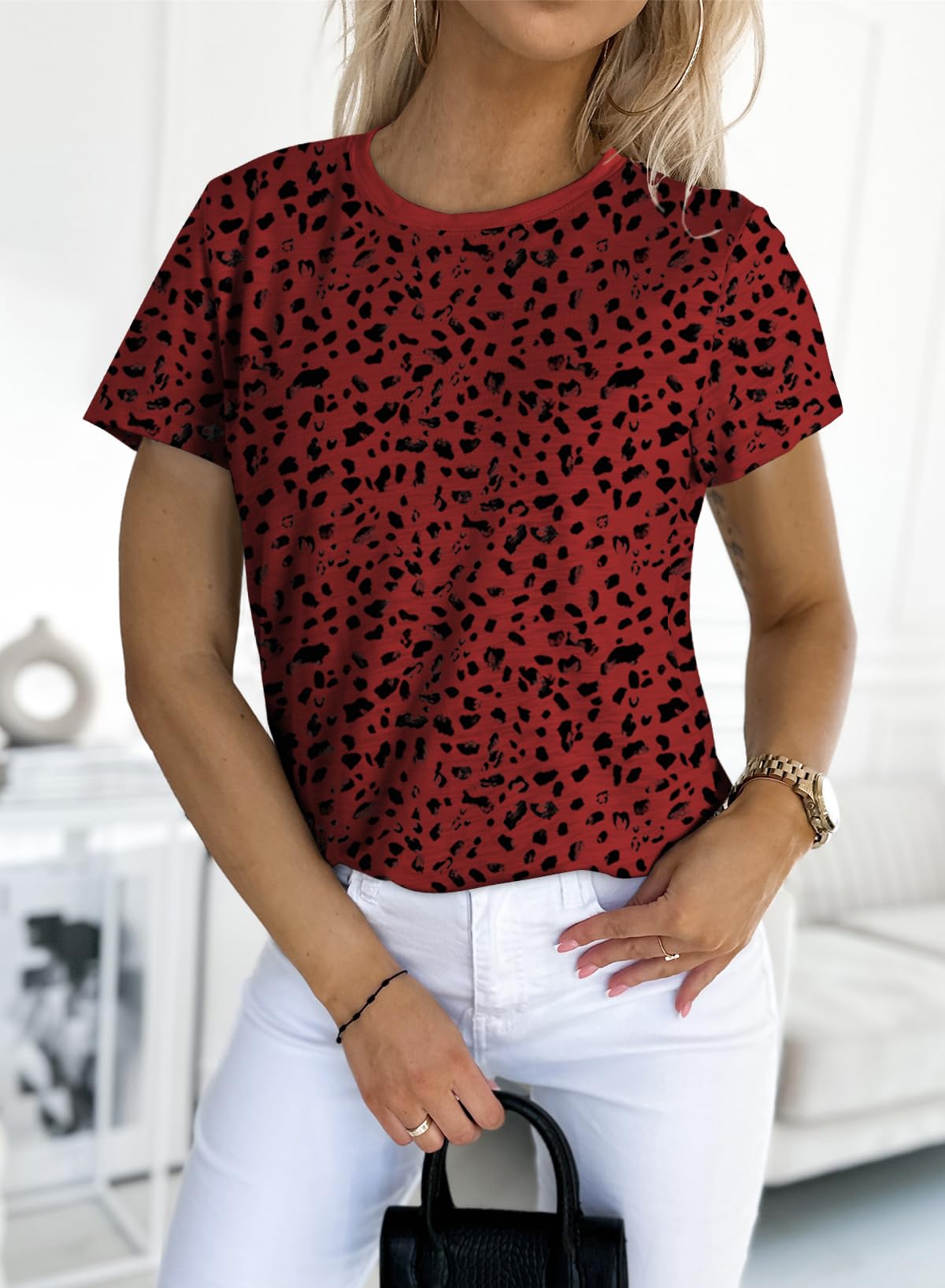 ✨Women's Polka Dot Print Short Sleeve T-Shirt