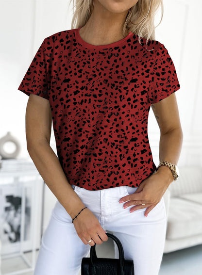 ✨Women's Polka Dot Print Short Sleeve T-Shirt