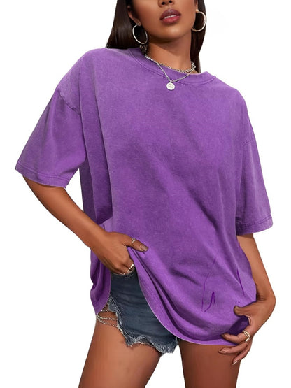 ⏰Hot Sale-Women's Vintage Baggy Grunge Wash Cotton Tees