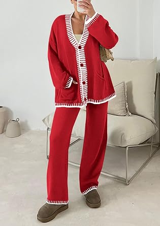Women 2 Piece Knit Lounge Matching Set