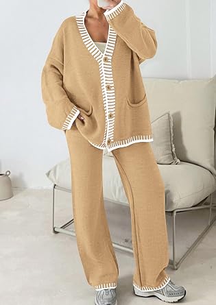 Women 2 Piece Knit Lounge Matching Set