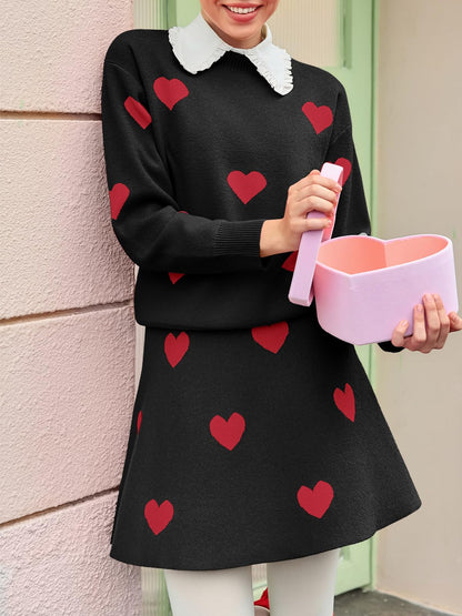 ⏰Hot Sale-Women's Skirt 2 Piece Long Sleeve Crewneck Sweaters