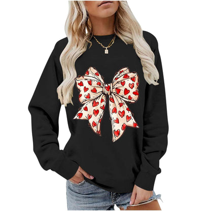 Valentines Day Heart Bow Sweatshirt
