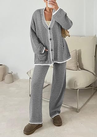 Women 2 Piece Knit Lounge Matching Set