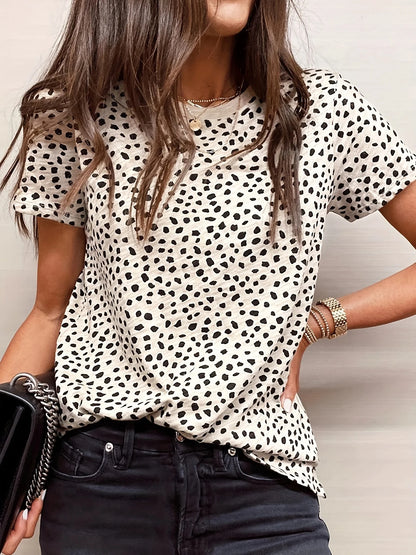 ✨Women's Polka Dot Print Short Sleeve T-Shirt