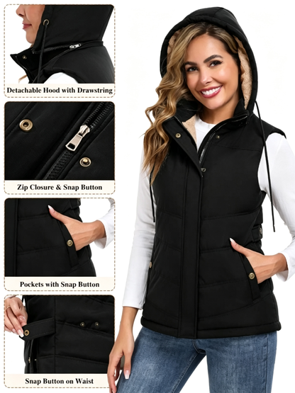 Women Fitted Sleeveless Winter Insulated Waistcoat
