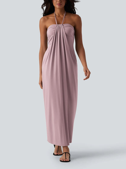 【Creator’s Pick】Halter Tie Back Maxi Dress with Pockets