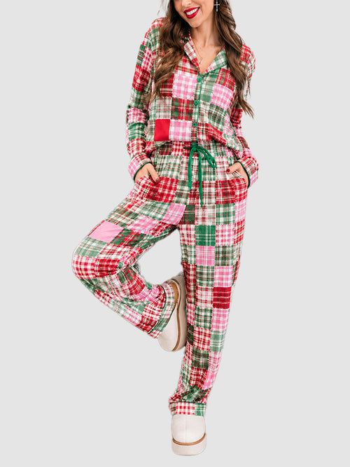 Women's Christmas Plaid Pajama Set