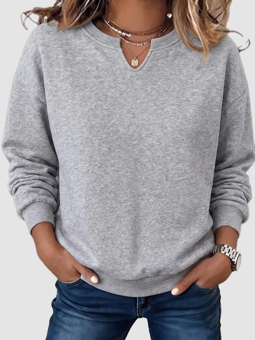 Casual Versatile Solid V Neck Sweatshirt