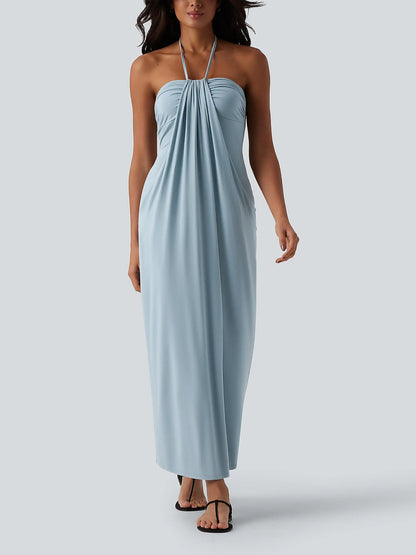 【Creator’s Pick】Halter Tie Back Maxi Dress with Pockets