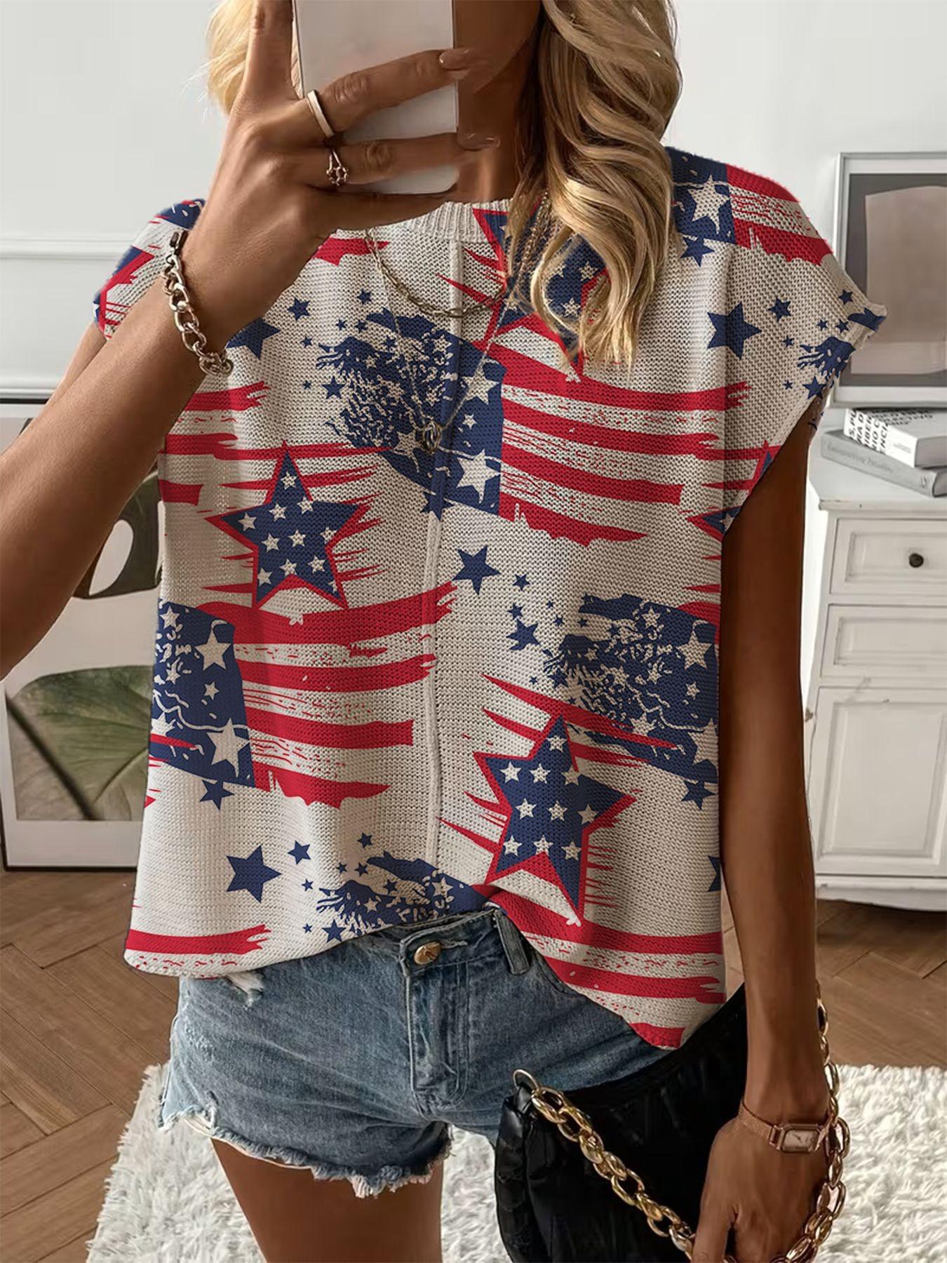 Women's  Print Drop-Shoulder Knit Top