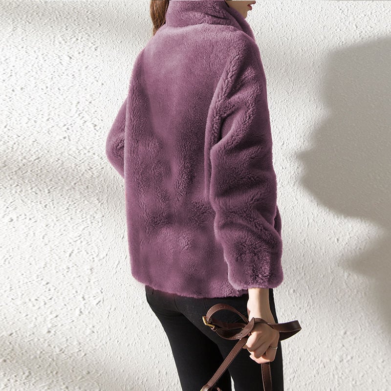 Padded Coat Stand-collar Double-faced Fleece Jacket