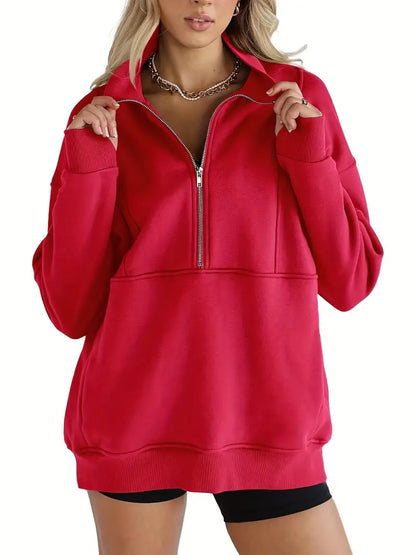 Half-Zip Pullover Sweatshirt (Buy 2 Free Shipping)