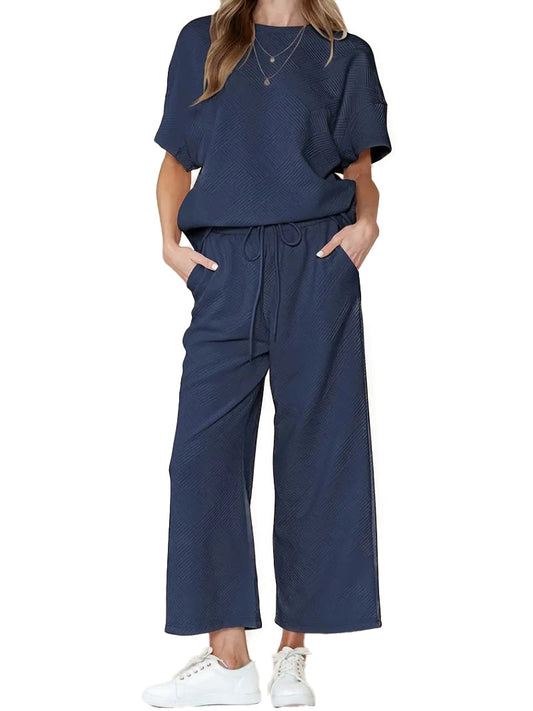 Womens Textured Luxury Lounge Set