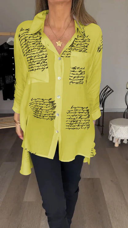 Letter Print Fashion Lapel Shirt(Buy 2 Free Shipping)