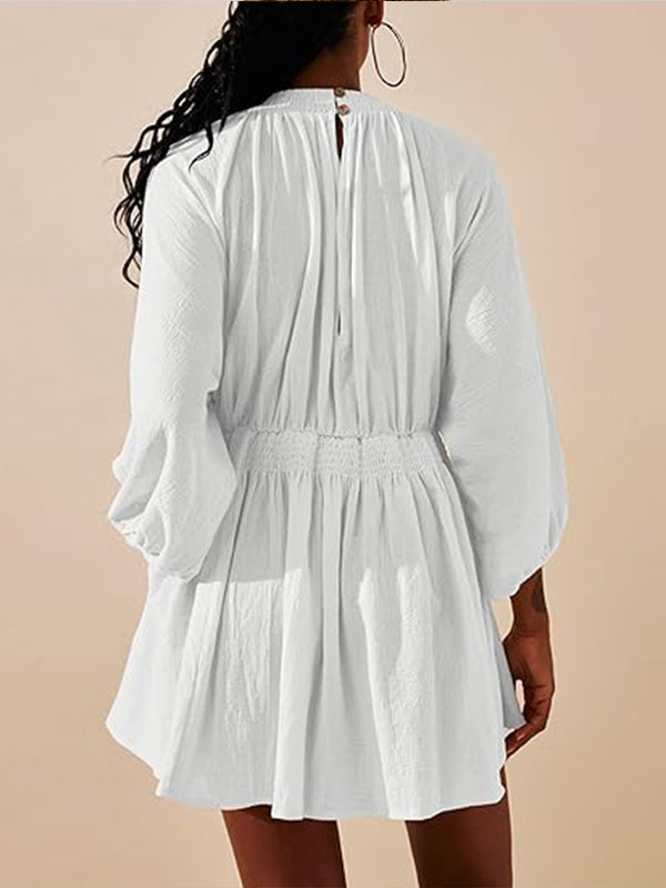 💥HOT SALE-Women's Long Sleeve V Neck Tunic Dresses (BUY 2 FREE SHIPPING)