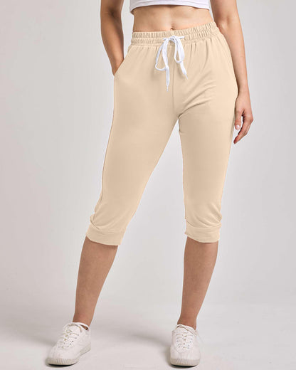 Women's Ultra Soft Lounge Capri Joggers Sweatpants Athletic Yoga with Pockets