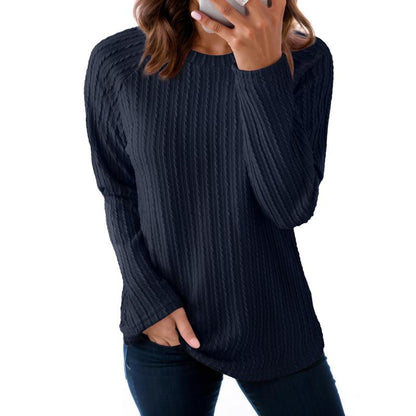 Women's Tops Long Sleeve Crewneck Knit Basic Tee Lightweight Shirts