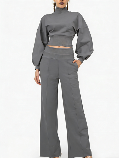 Women's 2-Piece Turtleneck Workout Set