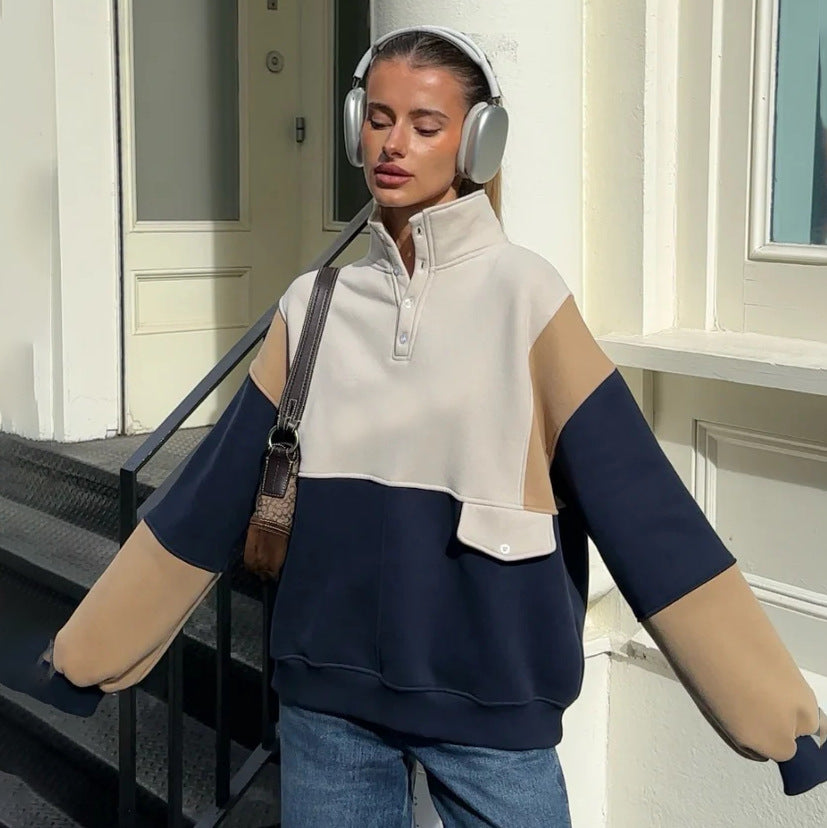 Women's 90s Retro Long Sleeve Contrast Sweatshirt