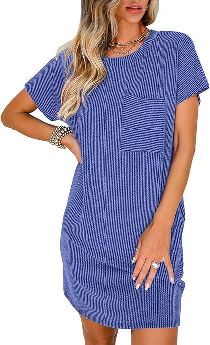 ✨Women‘s Casual Color Block Textured Dress