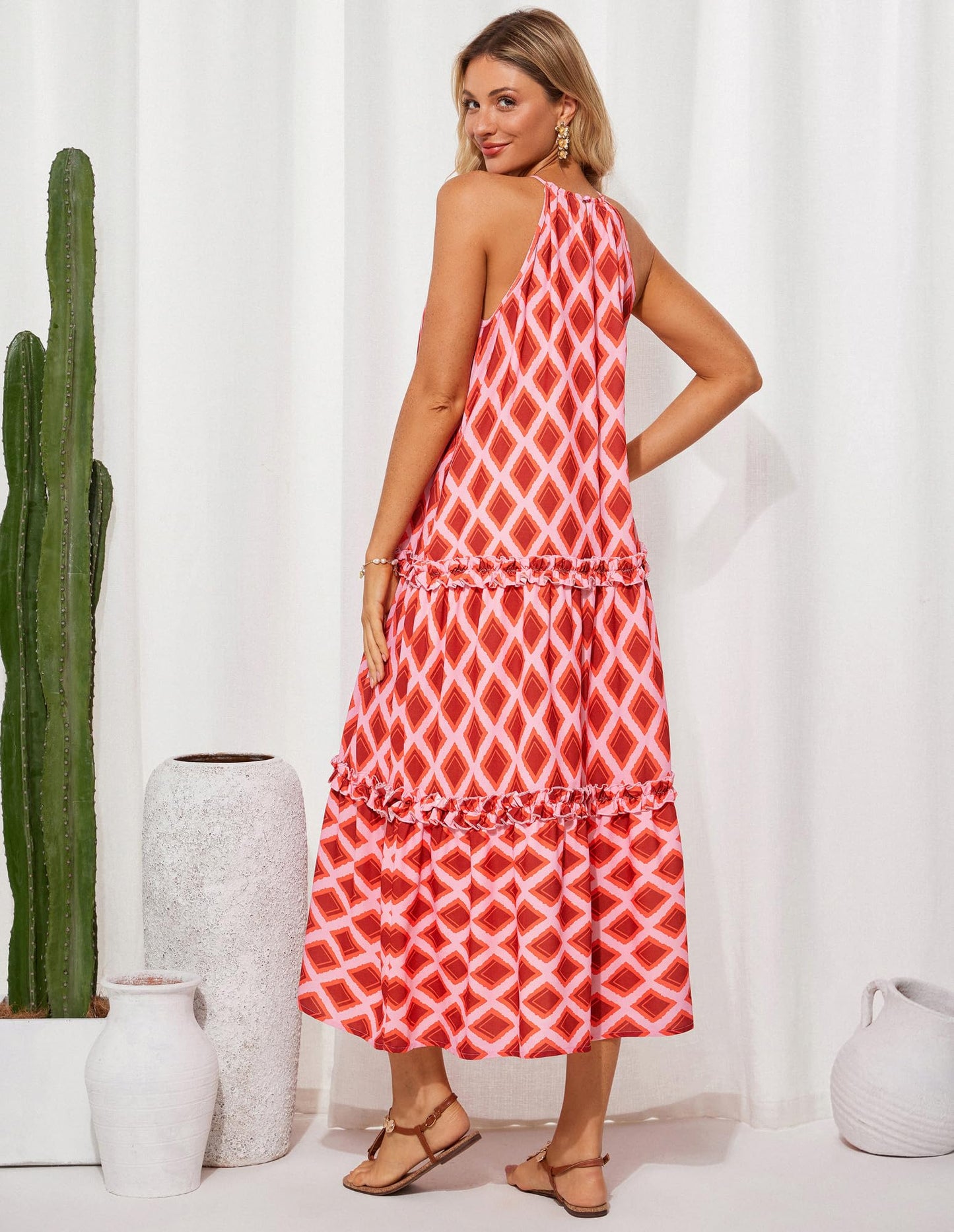 Limited time sale🔥Women's Elegant Hollower Out Waist A  Line Spaghetti Straps Dress