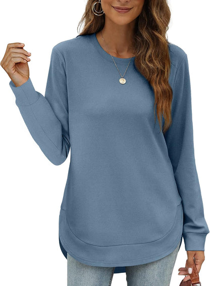 Women's Sweatshirt Crewneck Curved Hem(Buy 2 Free Shipping)
