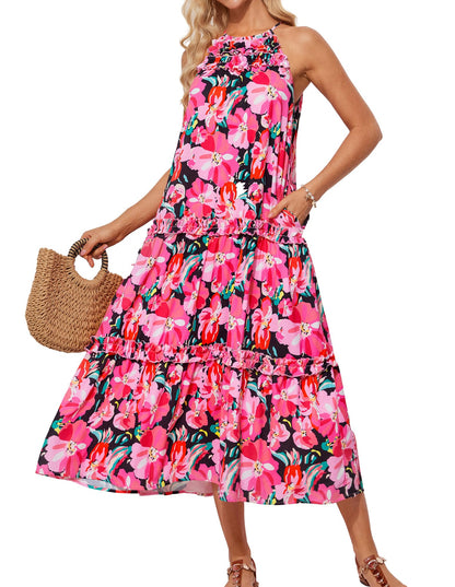 Limited time sale🔥Women's Elegant Hollower Out Waist A  Line Spaghetti Straps Dress