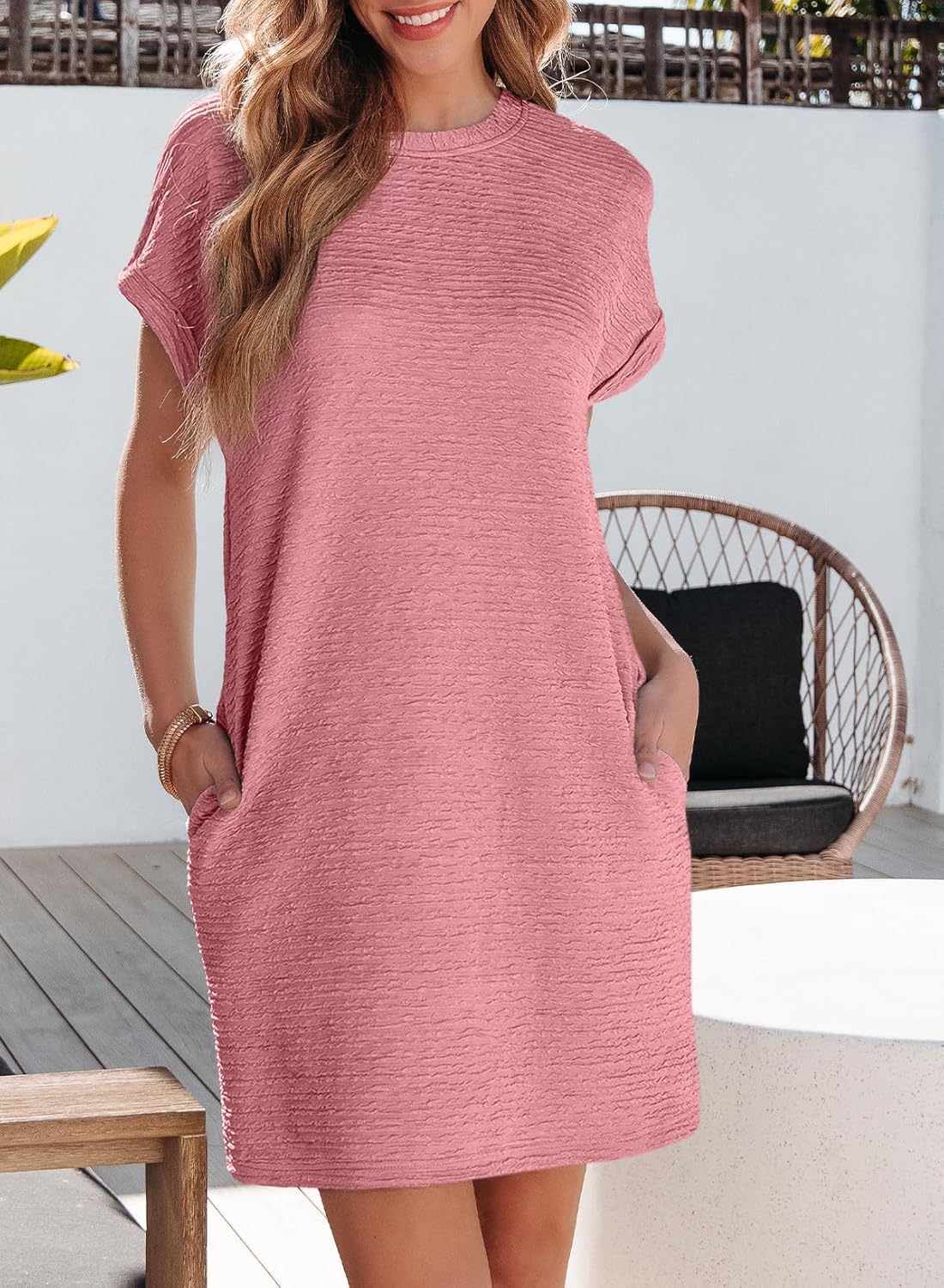 ⏰Hot Sale-Women's Lightweight Summer Short Sleeve Dress with Pockets