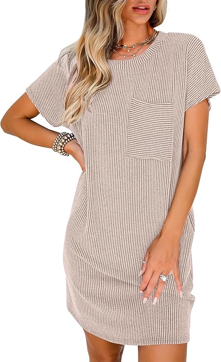 ✨Women‘s Casual Color Block Textured Dress