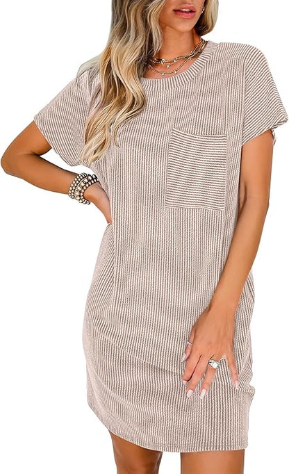 ✨Women‘s Casual Color Block Textured Dress