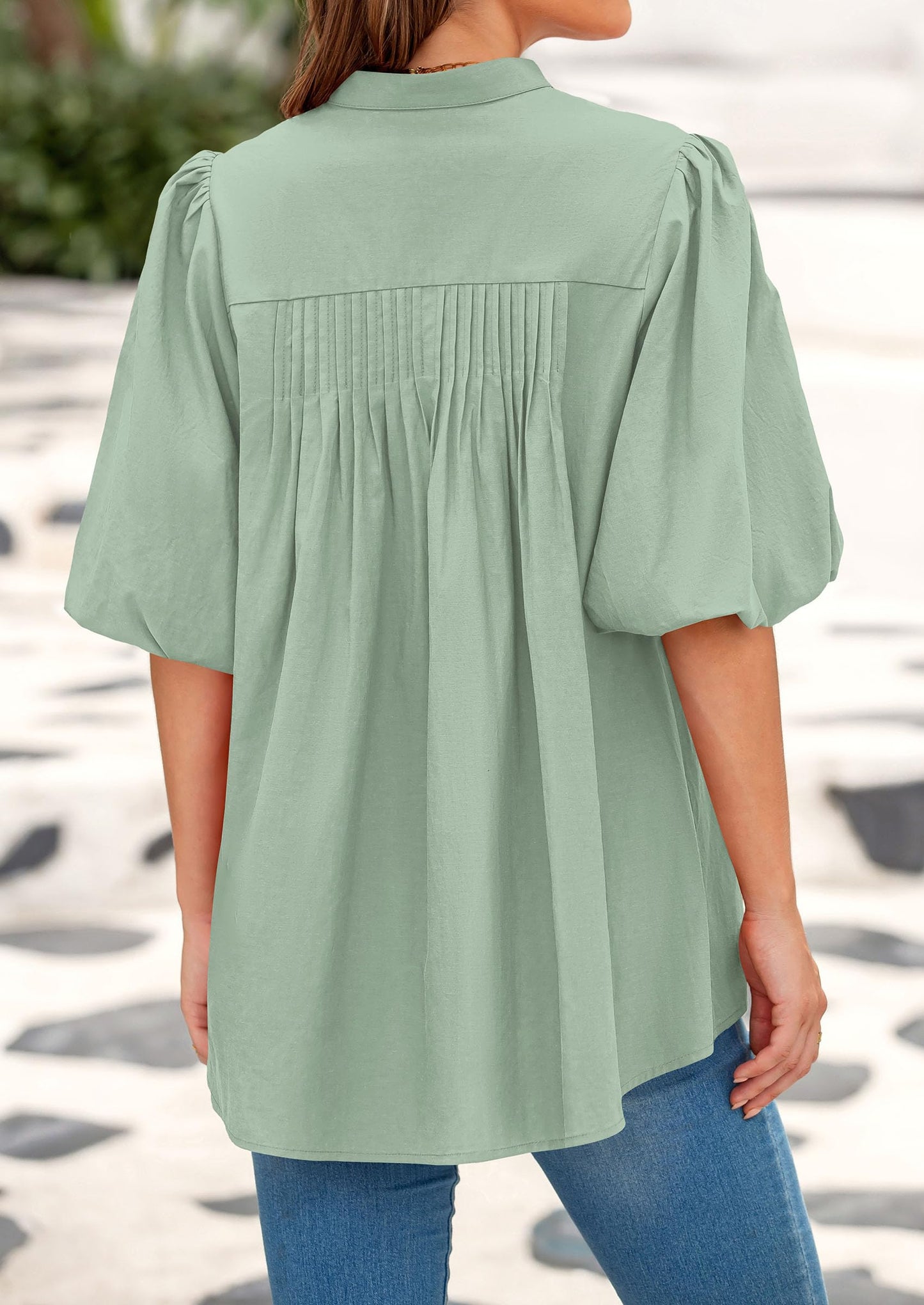 ✨Women's 2025 Summer Short Lantern Sleeve Tops