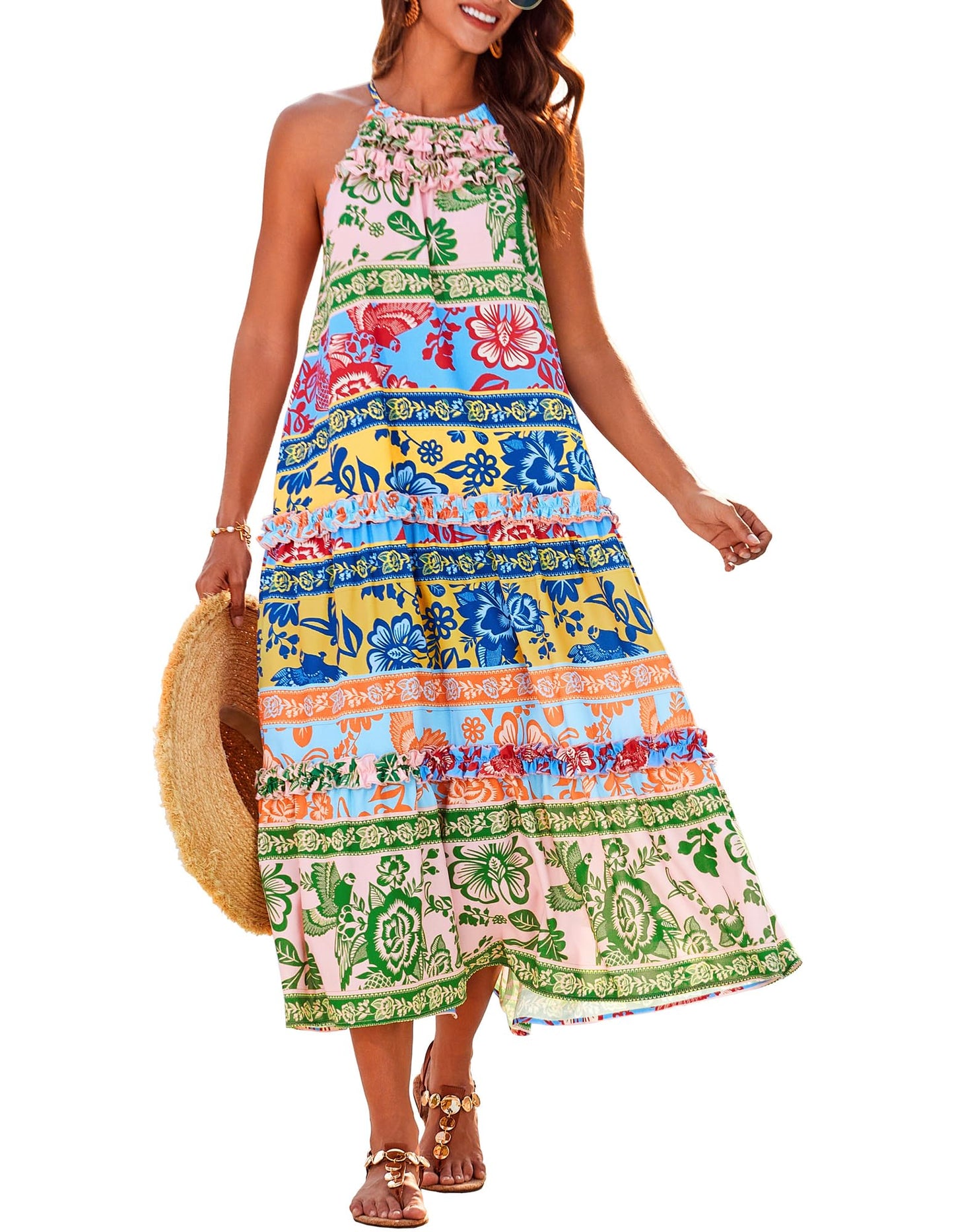 Limited time sale🔥Women's Elegant Hollower Out Waist A  Line Spaghetti Straps Dress