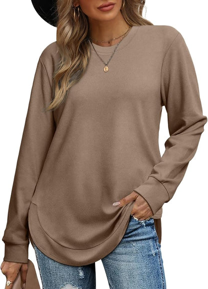 Women's Sweatshirt Crewneck Curved Hem(Buy 2 Free Shipping)