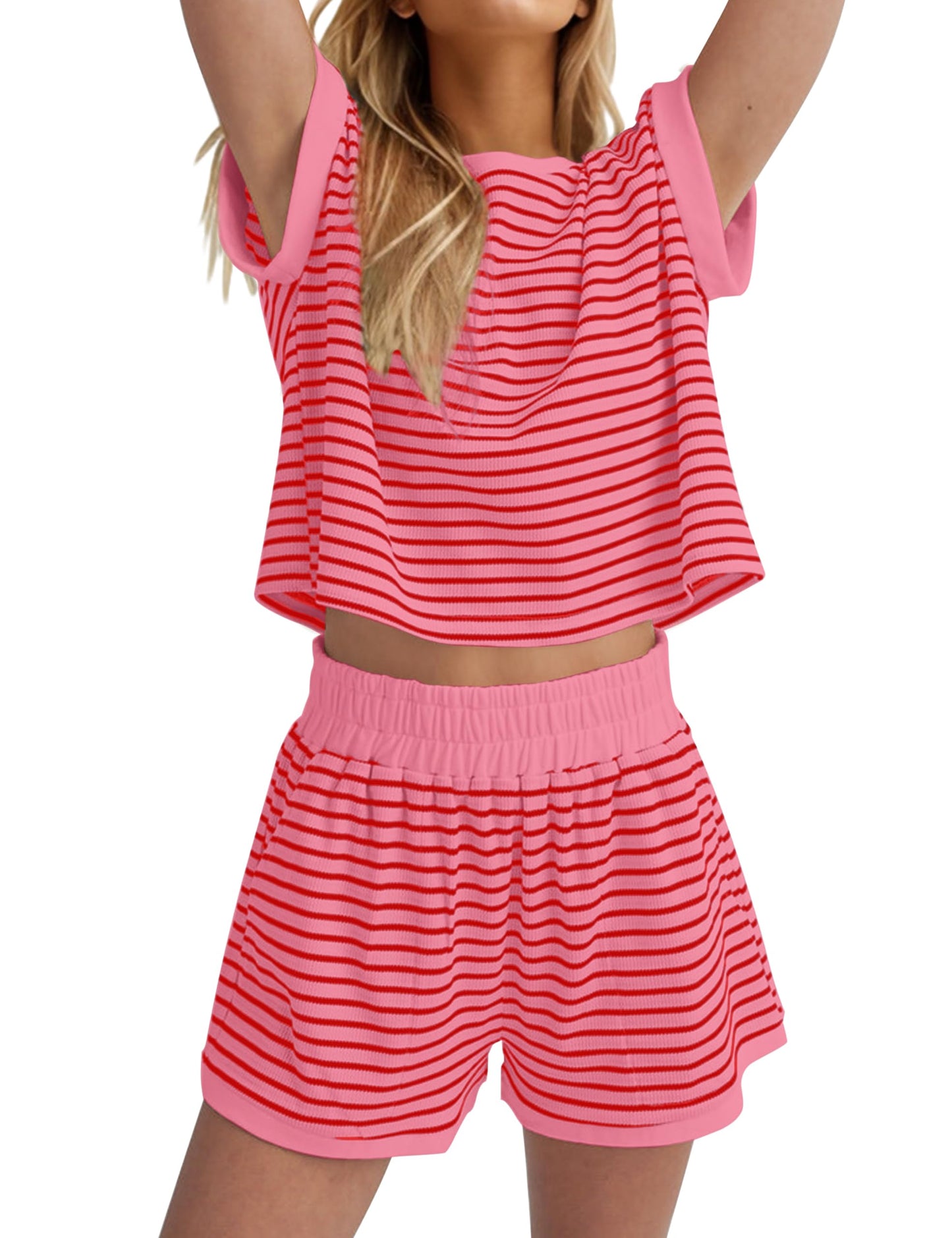 Womens Striped Knit Sets 2 Piece Outfits(Buy 2 Free Shipping)
