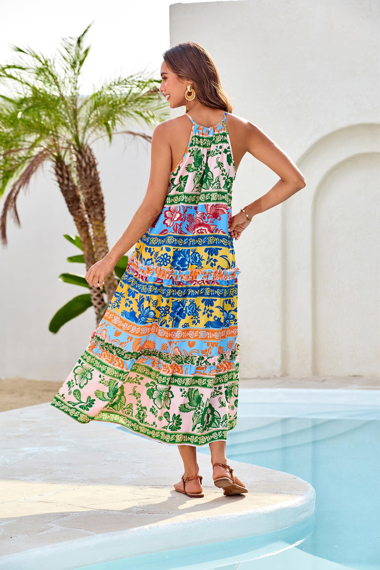 Limited time sale🔥Women's Elegant Hollower Out Waist A  Line Spaghetti Straps Dress