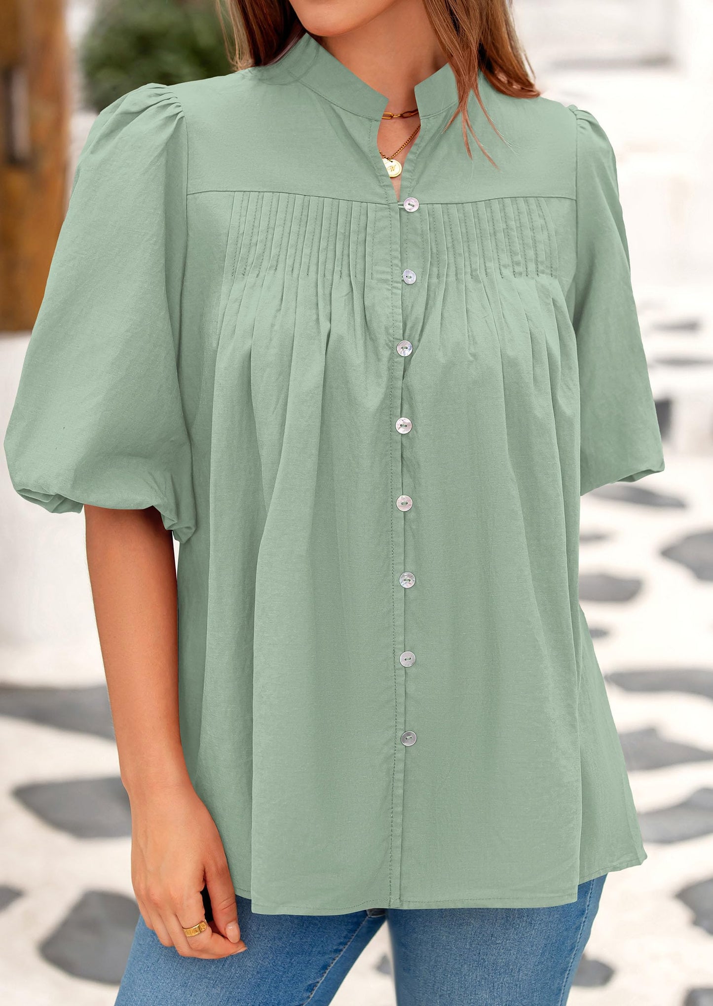 ✨Women's 2025 Summer Short Lantern Sleeve Tops